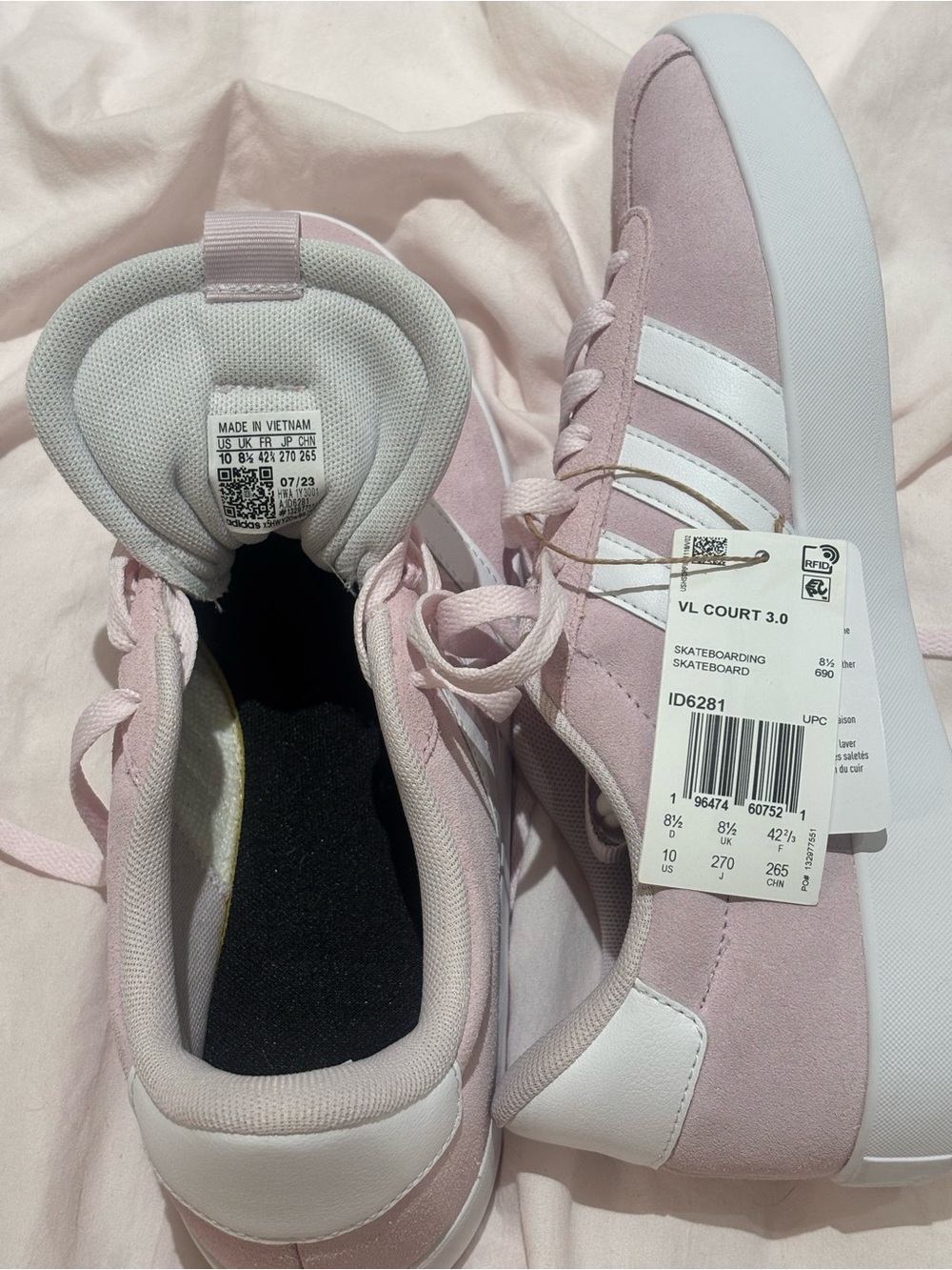NWT adidas Women’s Light Pink Suede Low-Top Sneakers - Picture 5 of 7